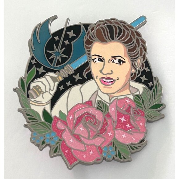 Star Wars Fantasy Pin Laserbrain Patch Co Princess Leia Lightsaber Space Roses - Picture 1 of 3
